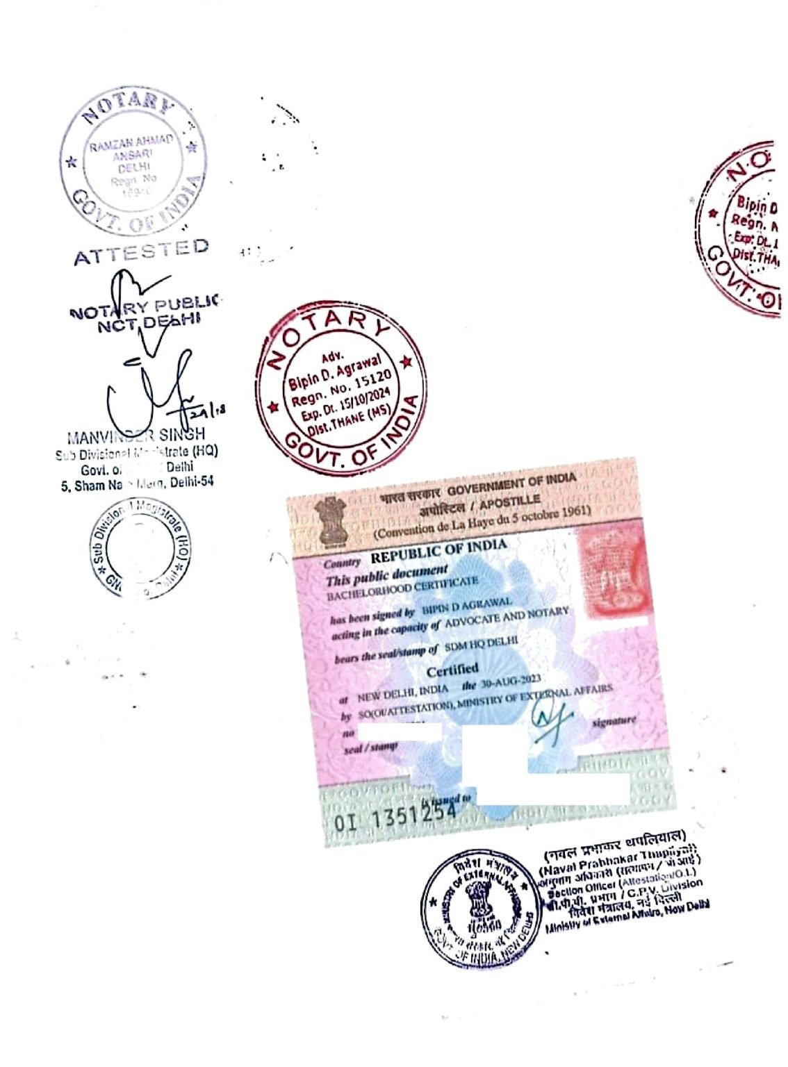 Degree Certificate Apostille Sample