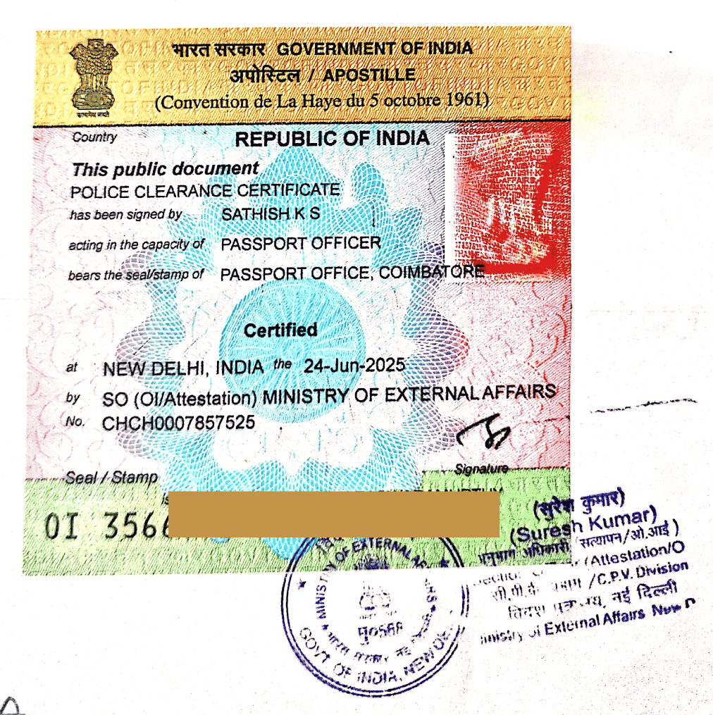 Apostille Stamp in Mumbai Sample