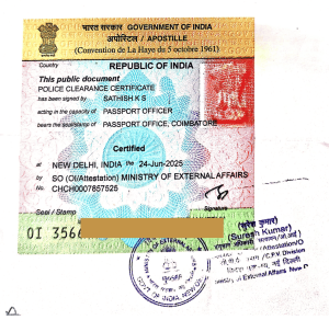 Apostille Stamp sample From Noida