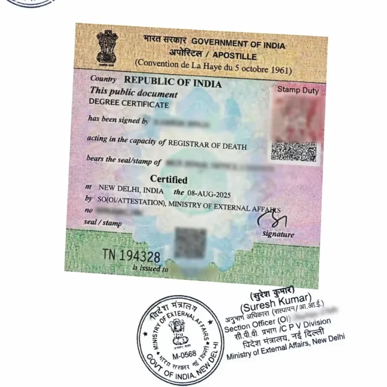 Degree Certificate Apostille SAS Sample